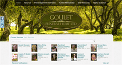 Desktop Screenshot of gouletfuneralhome.com